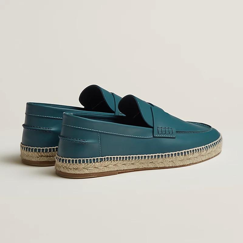 Giày Hermes Trip Espadrille Bleu Canard Nam Xanh Dương