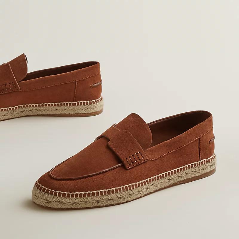 Giày Hermes Trip Espadrille Nam Nâu Gạch