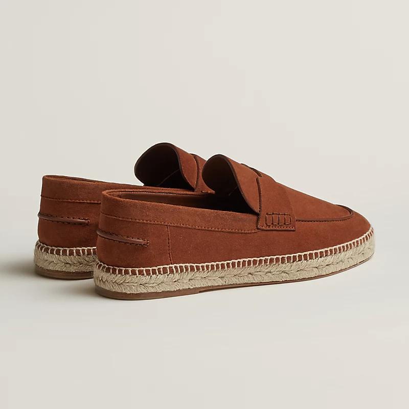 Giày Hermes Trip Espadrille Nam Nâu Gạch