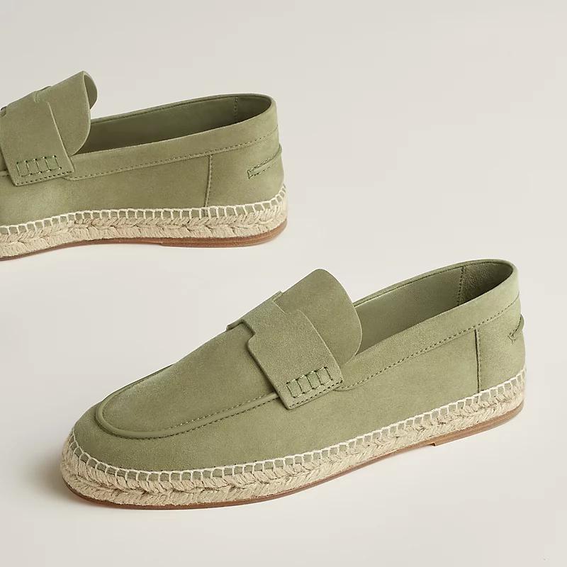 Giày Hermes Trip Espadrille Nam Xanh Mint