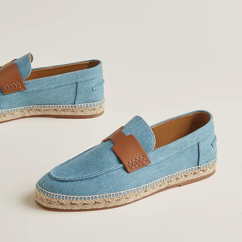 Giày Hermes Trip Espadrille Nam Xanh Dương Nâu