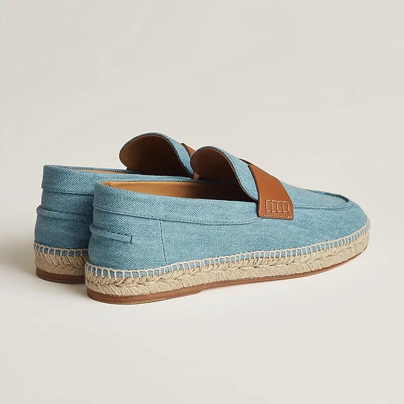 Giày Hermes Trip Espadrille Nam Xanh Dương Nâu