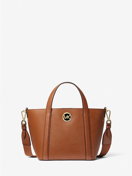 Túi Michael Kors Hadleigh Small Leather Messenger Tote Bag Nữ Nâu