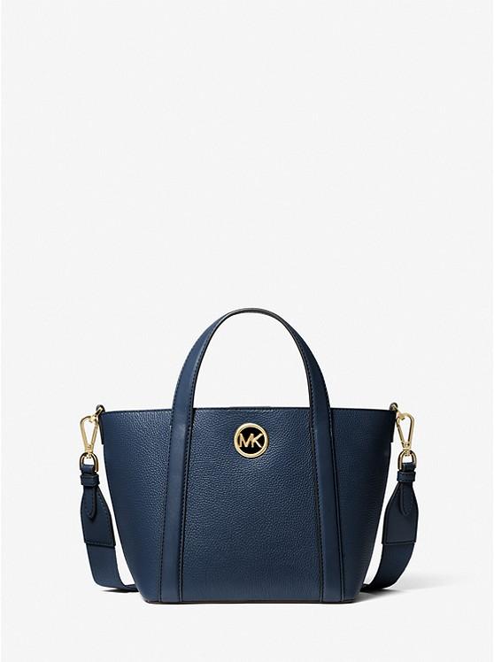 Túi Michael Kors Hadleigh Small Leather Messenger Tote Bag Nữ Xanh Navy