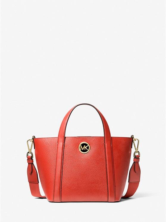 Túi Michael Kors Hadleigh Small Leather Messenger Tote Bag Nữ Cam