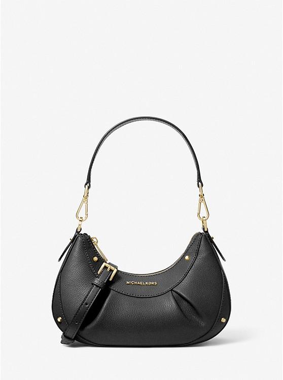 Túi Michael Kors Enzo Small Pebbled Leather Shoulder Bag Nữ Đen