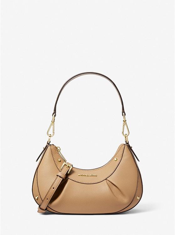 Túi Michael Kors Enzo Small Pebbled Leather Shoulder Bag Nữ Be