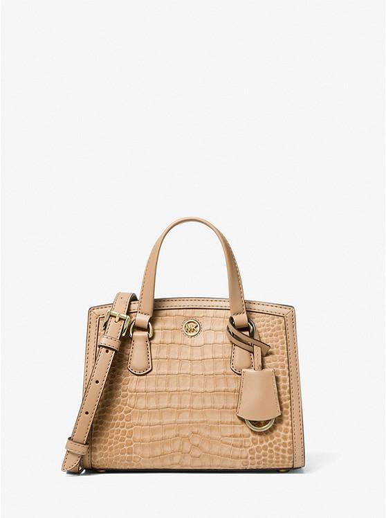 Túi Michael Kors Chantal Extra-Small Crocodile Embossed Leather Messenger Bag Nữ Be