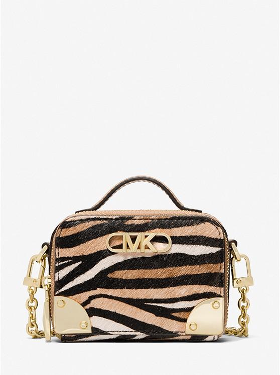 Túi Michael Kors Estelle Micro Tiger Print Calf Hair Crossbody Bag Nữ Da Hổ