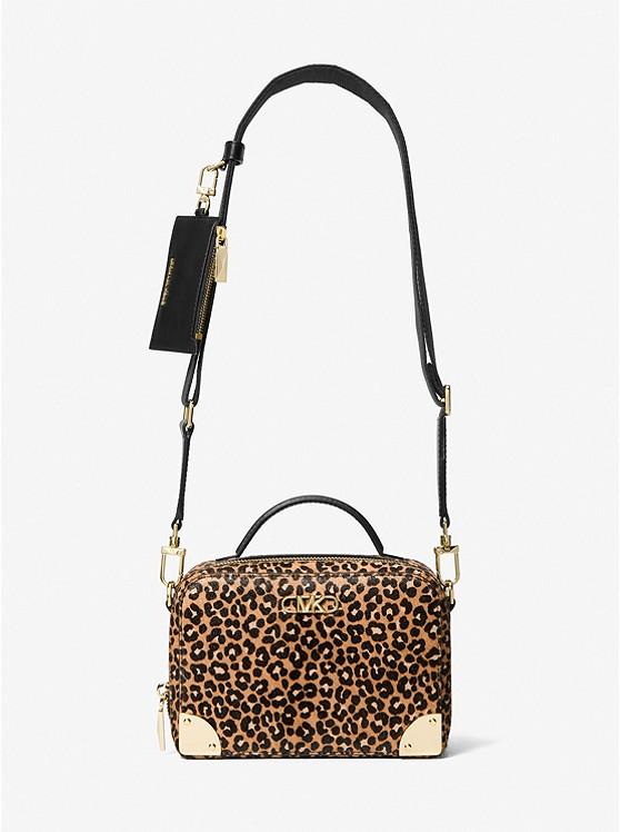 Túi Michael Kors Estelle Small Leopard Print Calf Hair Satchel Nữ Da Báo