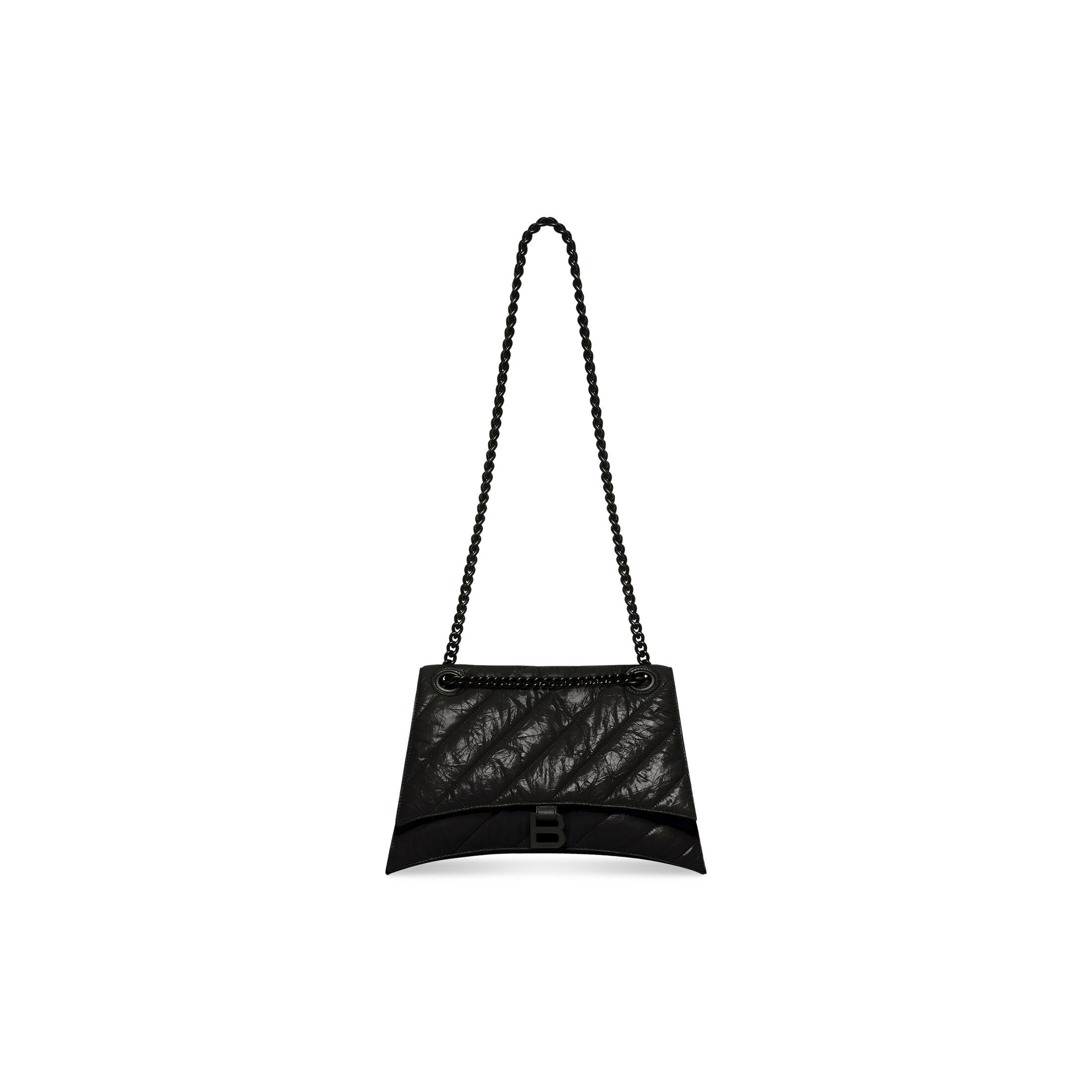 Túi Balenciaga Crush Medium Chain Bag Quilted Nữ Đen