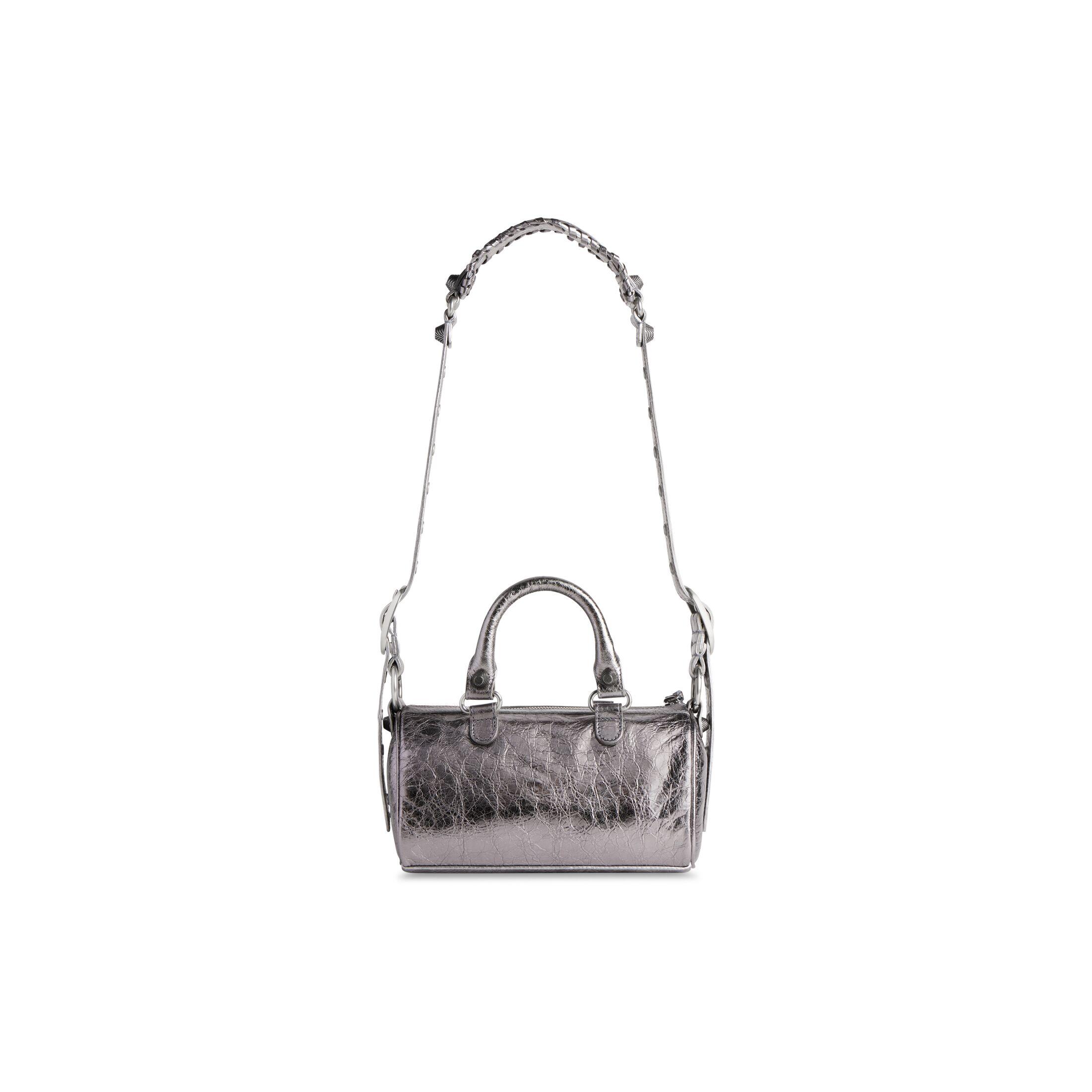 Túi Balenciaga Le Cagole Mini Duffle Bag Metallized Nữ Bạc