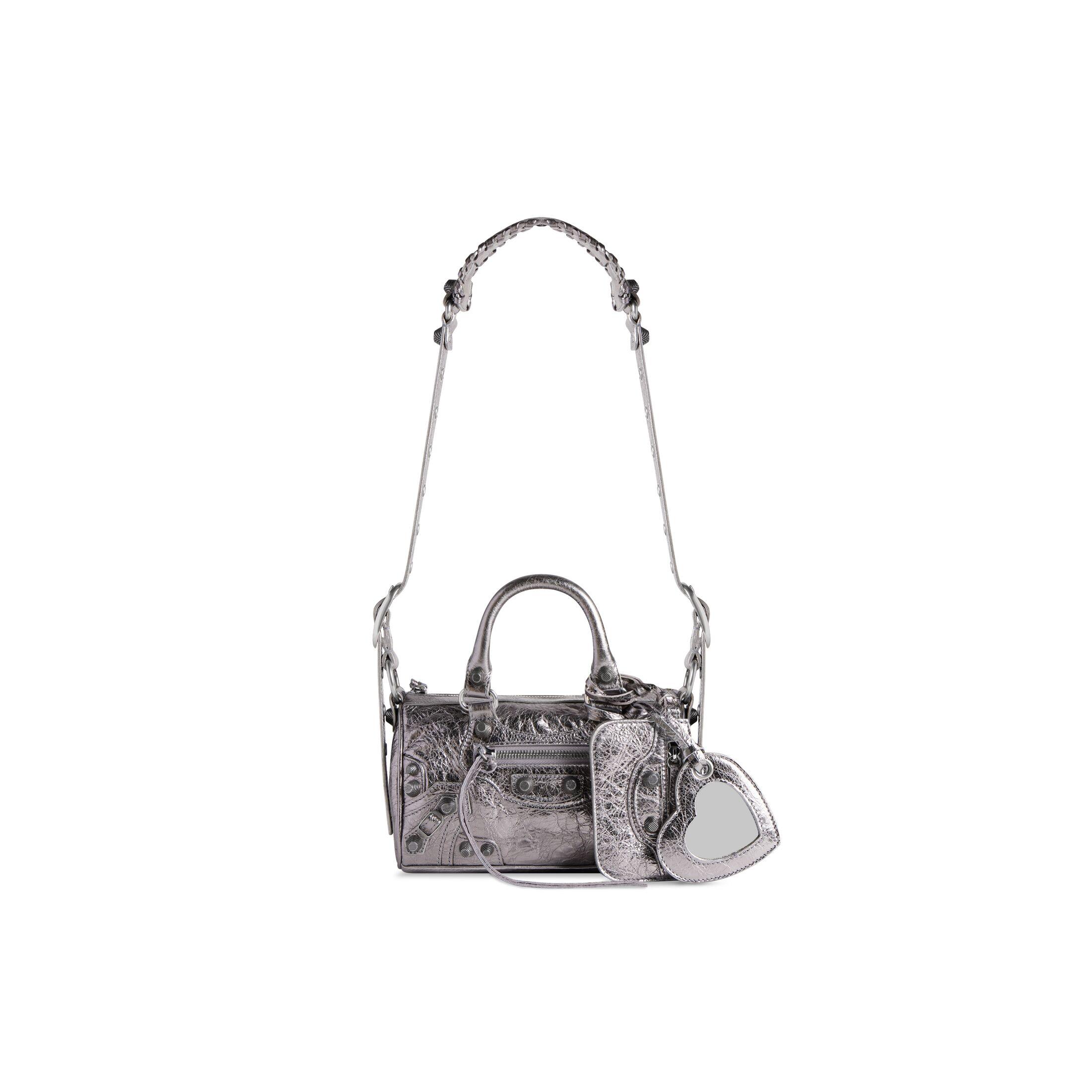 Túi Balenciaga Le Cagole Mini Duffle Bag Metallized Nữ Bạc