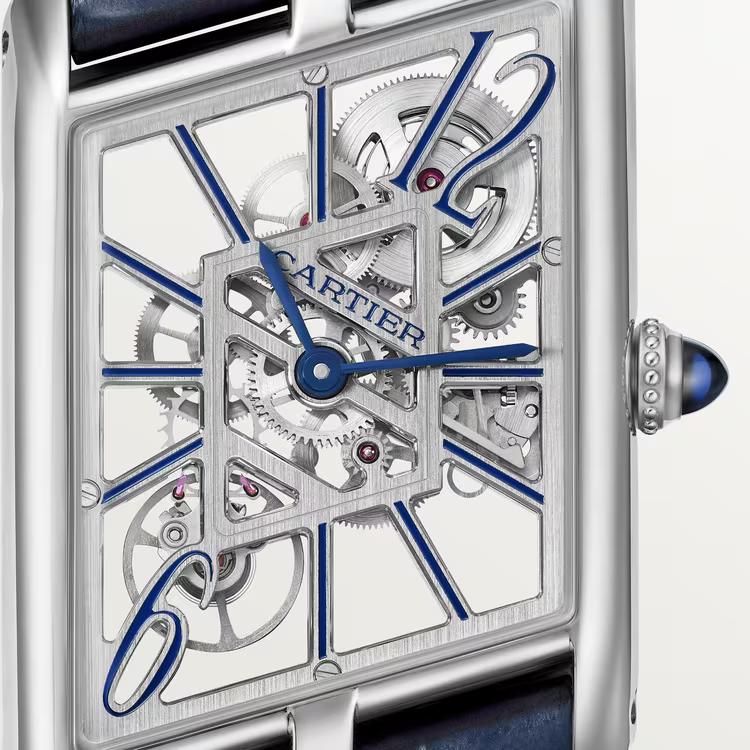 Đồng Hồ Cartier Tank Asymétrique Watch Nam Xanh Dương