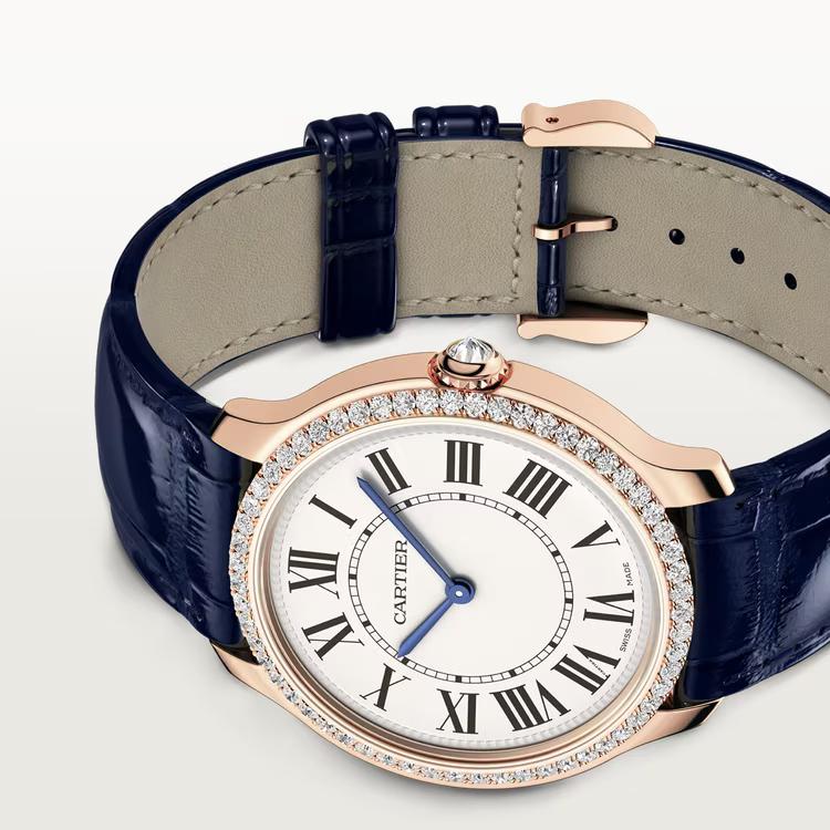 Đồng Hồ Cartier Ronde Louis Cartier Watch Nữ Xanh Dương