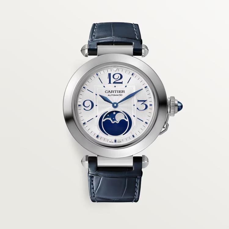 Đồng Hồ Cartier Pasha De Cartier Watch Nam Trắng Xanh Dương