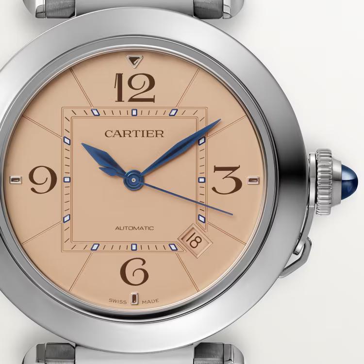 Đồng Hồ Cartier Pasha De Cartier Watch Nam Bạc Hồng