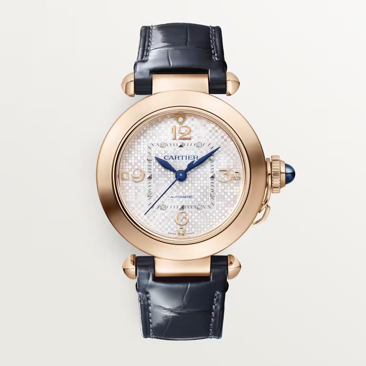 Đồng Hồ Cartier Pasha De Cartier Watch Nữ Hồng Đen