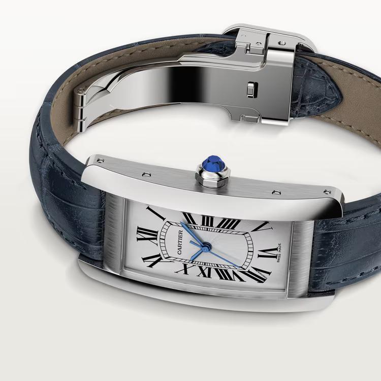 Đồng Hồ Cartier Tank Américaine Watch Nữ Xanh Dương