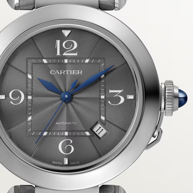 Đồng Hồ Cartier Pasha De Cartier Watch Nam Bạc Đen