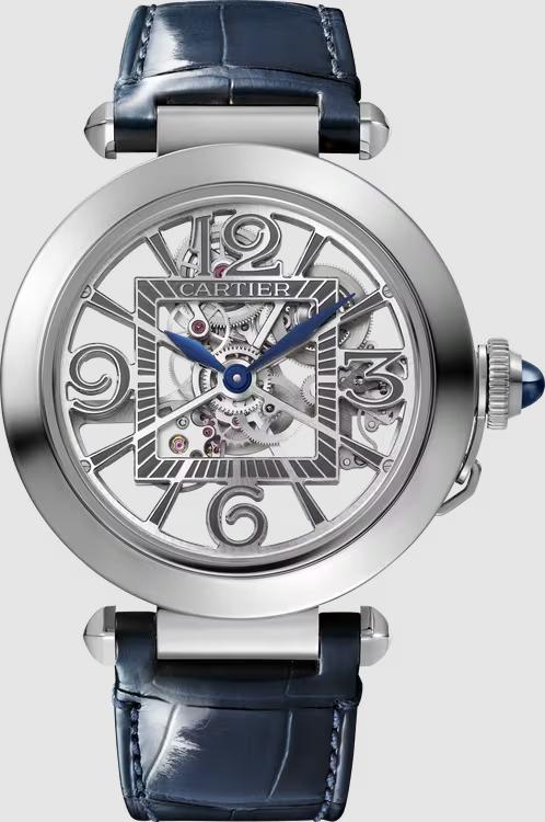 Đồng Hồ Cartier Pasha De Cartier Watch Nam Xanh Dương Bạc