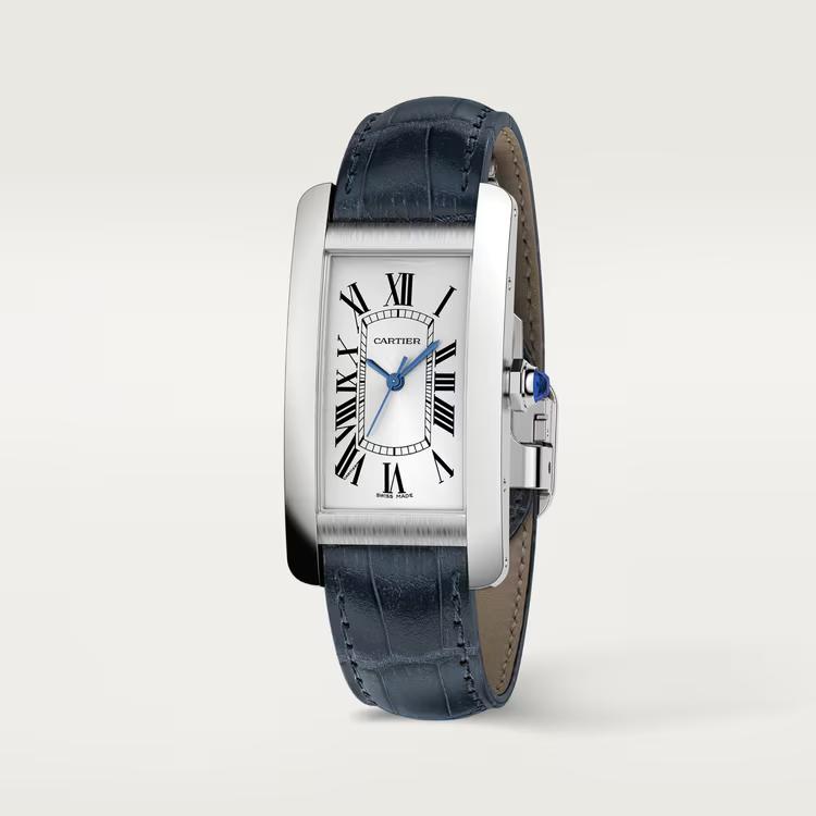 Đồng Hồ Cartier Tank Américaine Watch Nữ Xanh Dương