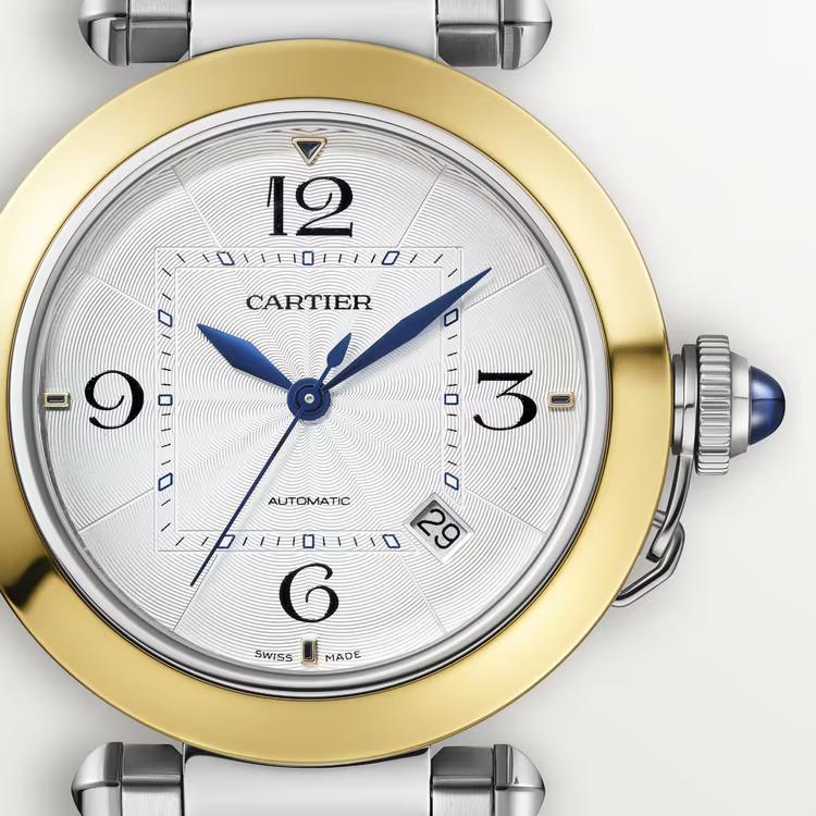 Đồng Hồ Cartier Pasha De Cartier Watch Nam Bạc Vàng