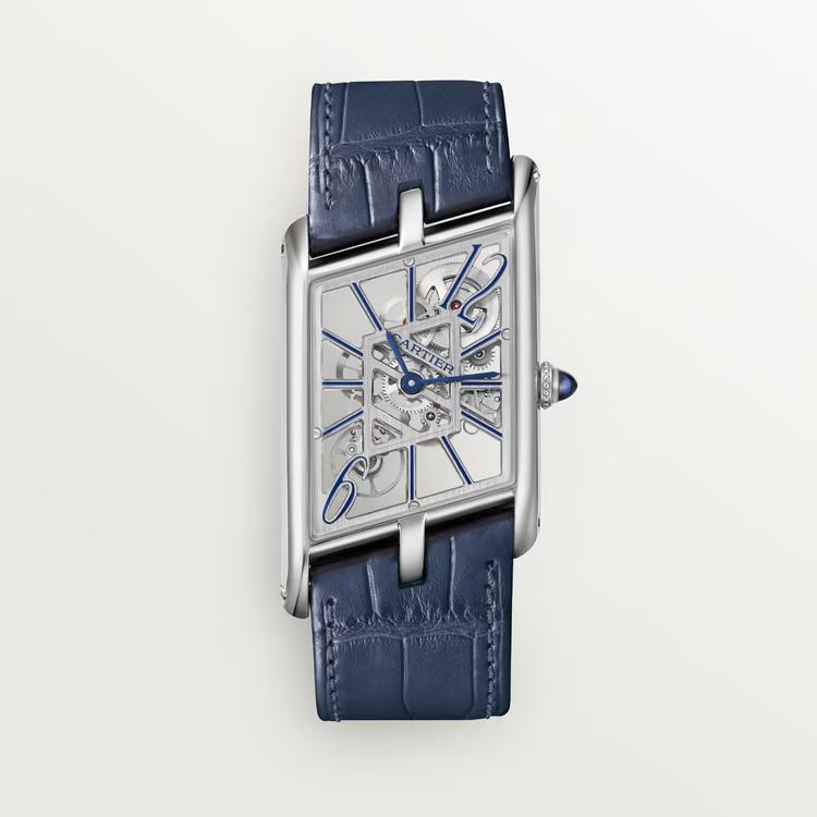 Đồng Hồ Cartier Tank Asymétrique Watch Nam Xanh Dương