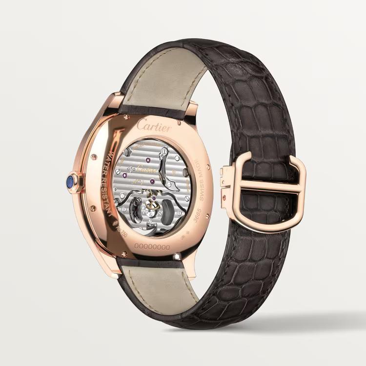 Đồng Hồ Cartier Drive De Cartier Flying Tourbillon Watch Nam Nâu Hồng