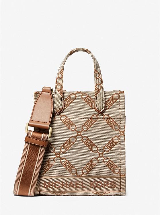 Túi Michael Kors Gigi Extra-Small Empire Logo Jacquard Crossbody Bag Nữ Nâu