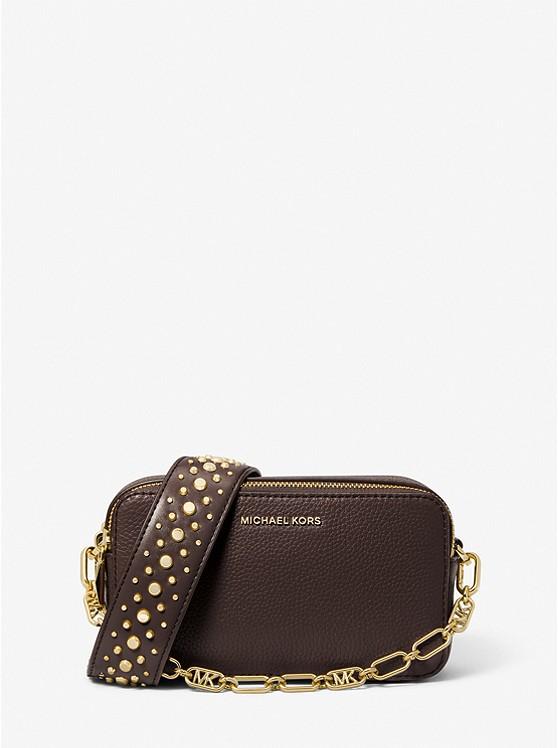 Túi Michael Kors Jet Set Small Pebbled Leather Double-Zip Camera Bag Nữ Nâu Chocolate