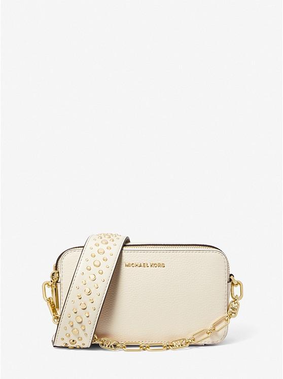 Túi Michael Kors Jet Set Small Pebbled Leather Double-Zip Camera Bag Nữ Kem