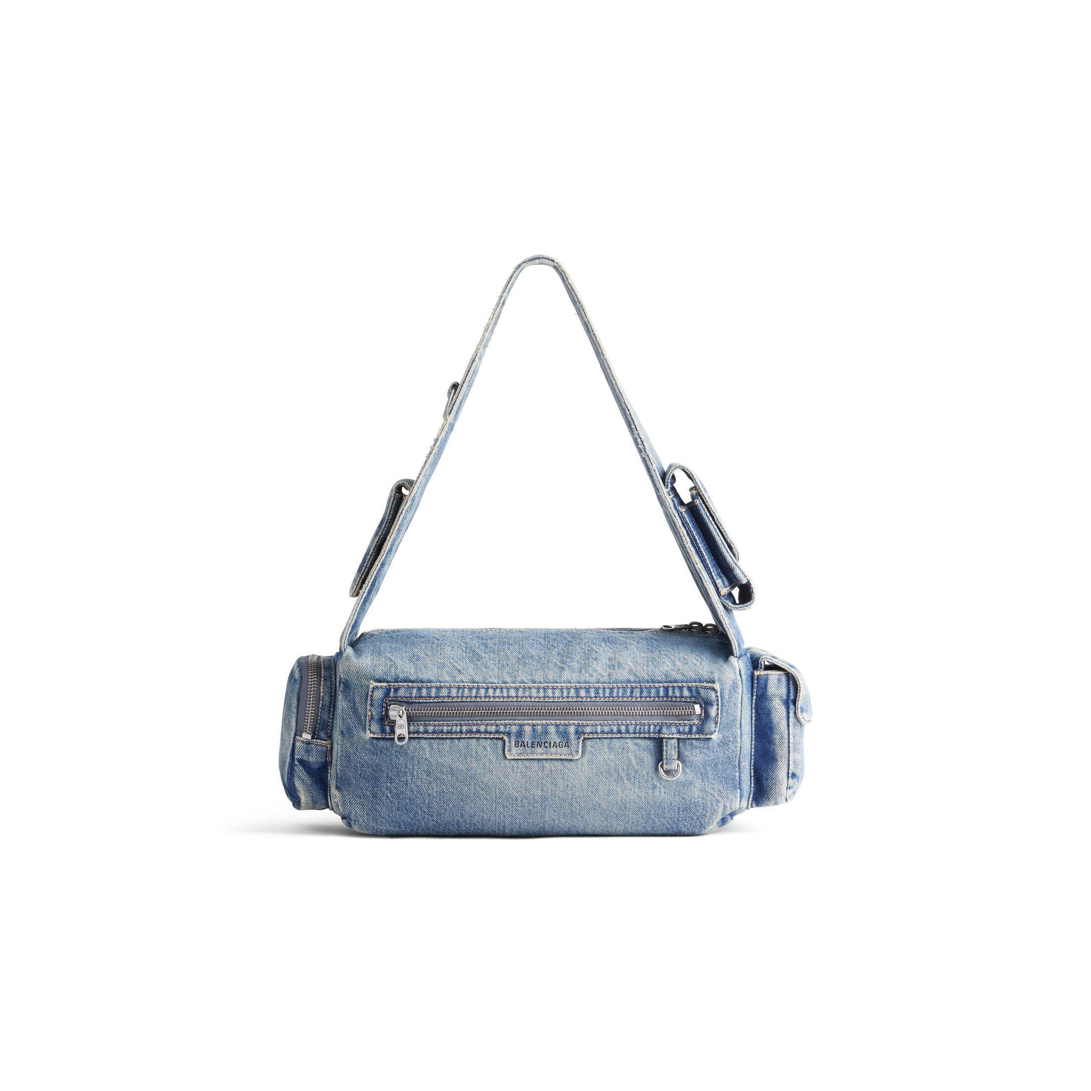 Túi Balenciaga Superbusy Small Sling Bag Denim Nam Xanh Dương