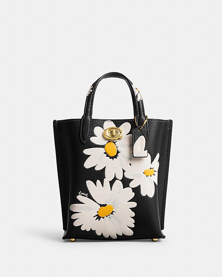Túi Coach Willow Tote 18 With Floral Print Nữ Đen
