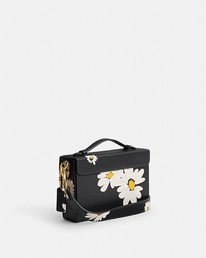 Túi Coach Tabby Box Bag With Floral Print Nữ Đen