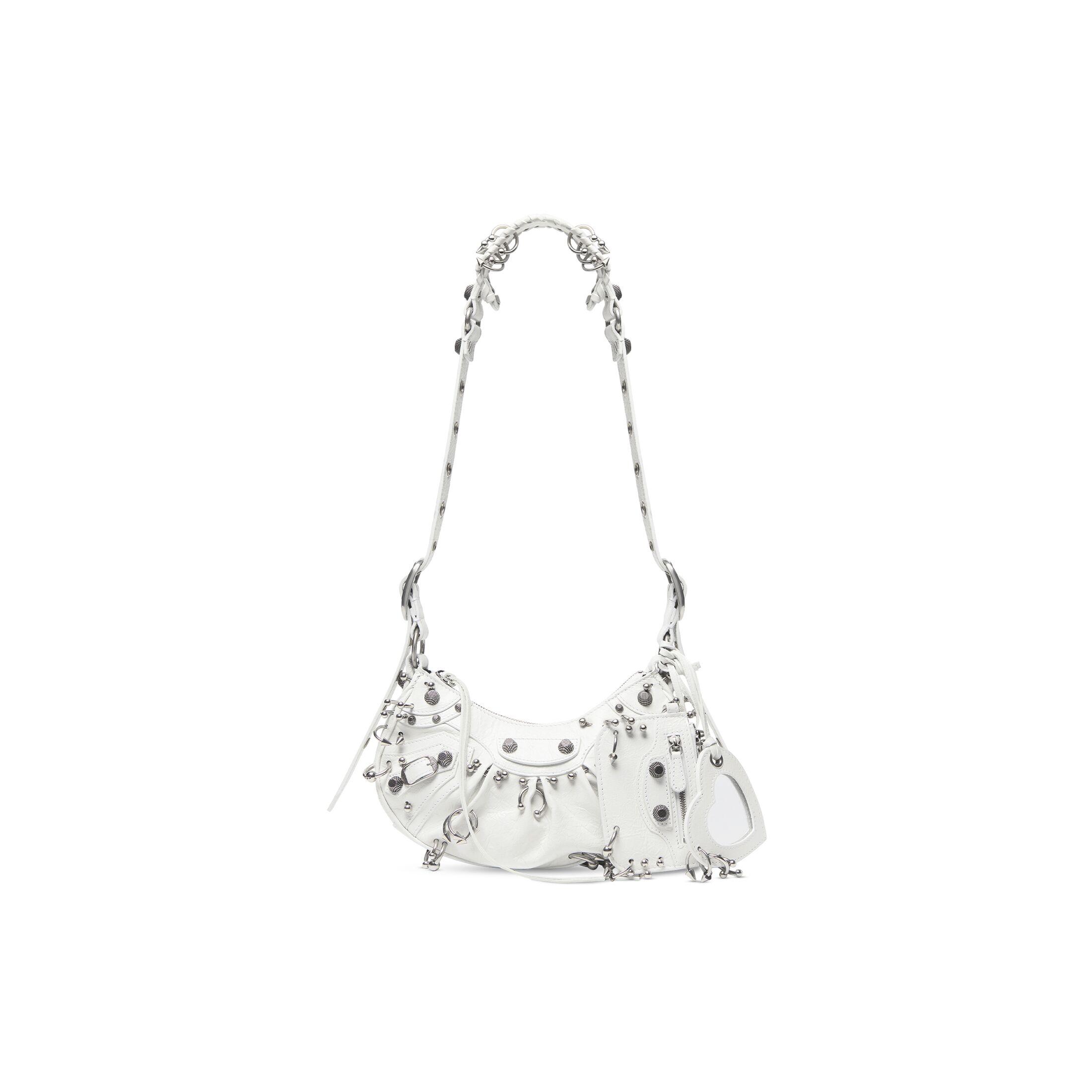 Túi Balenciaga Le Cagole Xs Shoulder Bag With Piercings Nữ Trắng