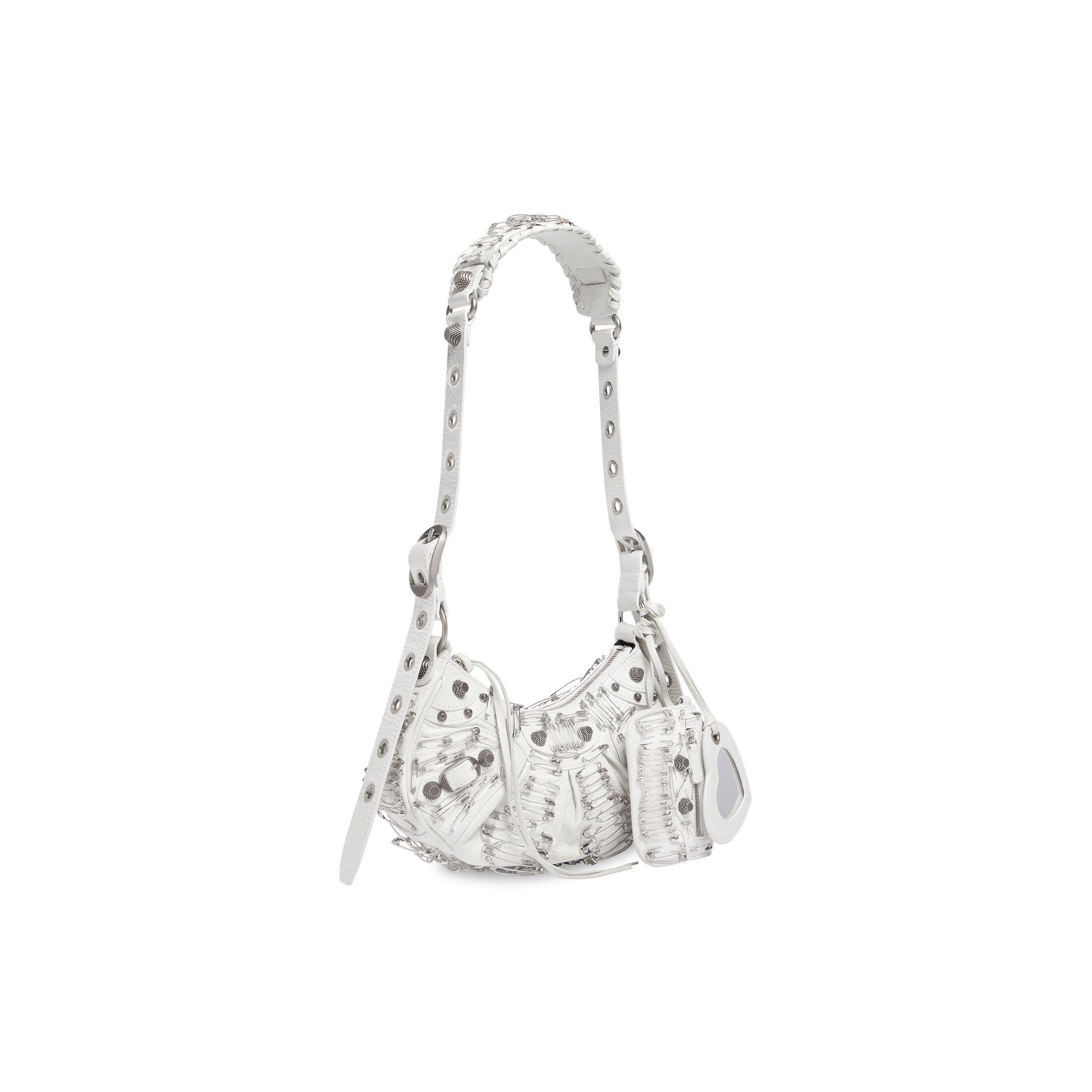 Túi Balenciaga Le Cagole Xs Shoulder Bag With Safety Pins Nữ Trắng