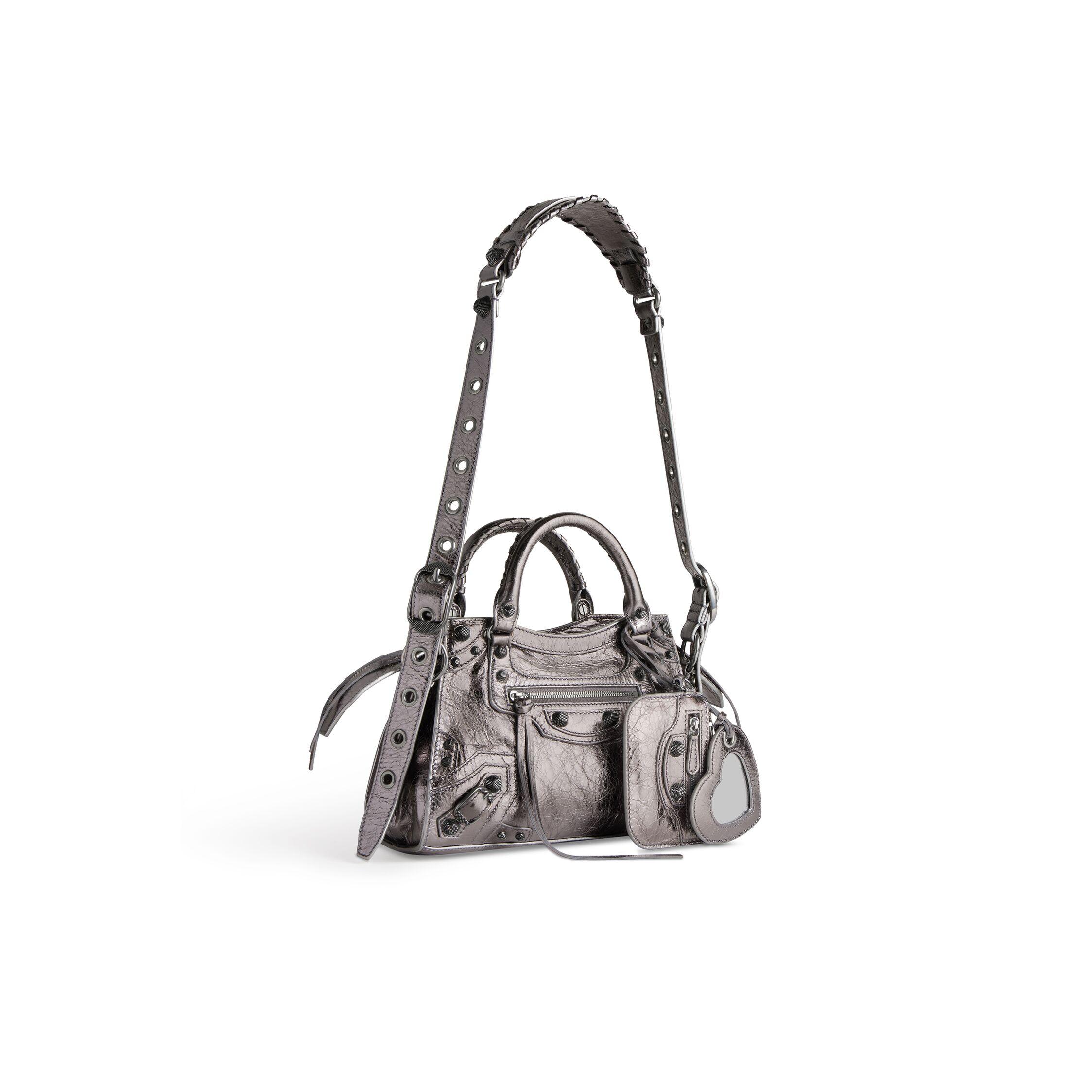 Túi Balenciaga Neo Cagole Xs Handbag Metallized Nữ Bạc