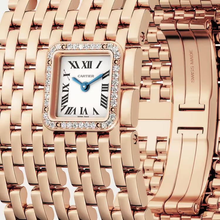 Đồng Hồ Cartier Panthère De Cartier Cuff Watch Nữ Hồng Nhạt