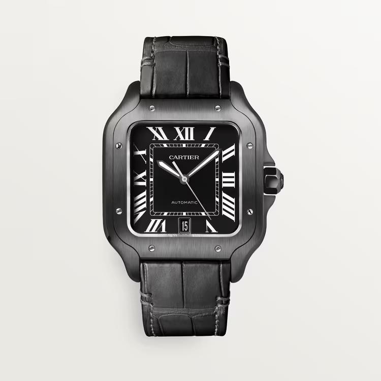 Đồng Hồ Cartier Santos De Cartier Watch Nam Đen