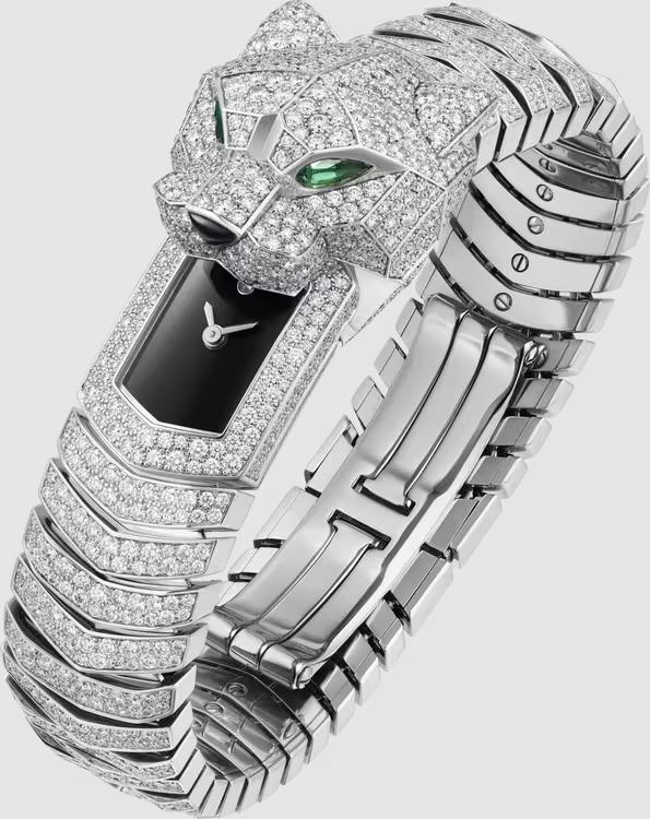 Đồng Hồ Cartier Panthère De Cartier Watch Panther Head And Case Nữ Vàng Trắng