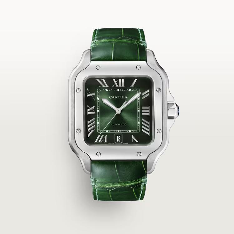 Đồng Hồ Cartier Santos De Cartier Watch Nam Xanh Lá