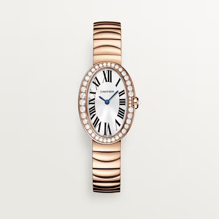 Đồng Hồ Cartier Baignoire Watch, Small Model Nữ Vàng Hồng