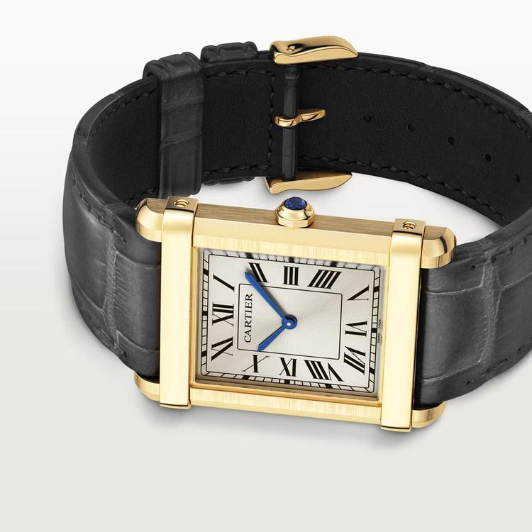 Đồng Hồ Cartier Tank Chinoise Watch Nam Vàng Đen