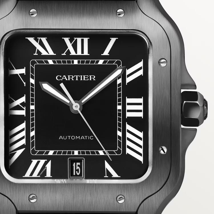 Đồng Hồ Cartier Santos De Cartier Watch Nam Đen