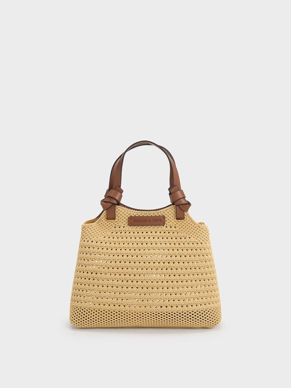 Túi Charles & Keith Ida Knotted Handle Knitted Nữ Be