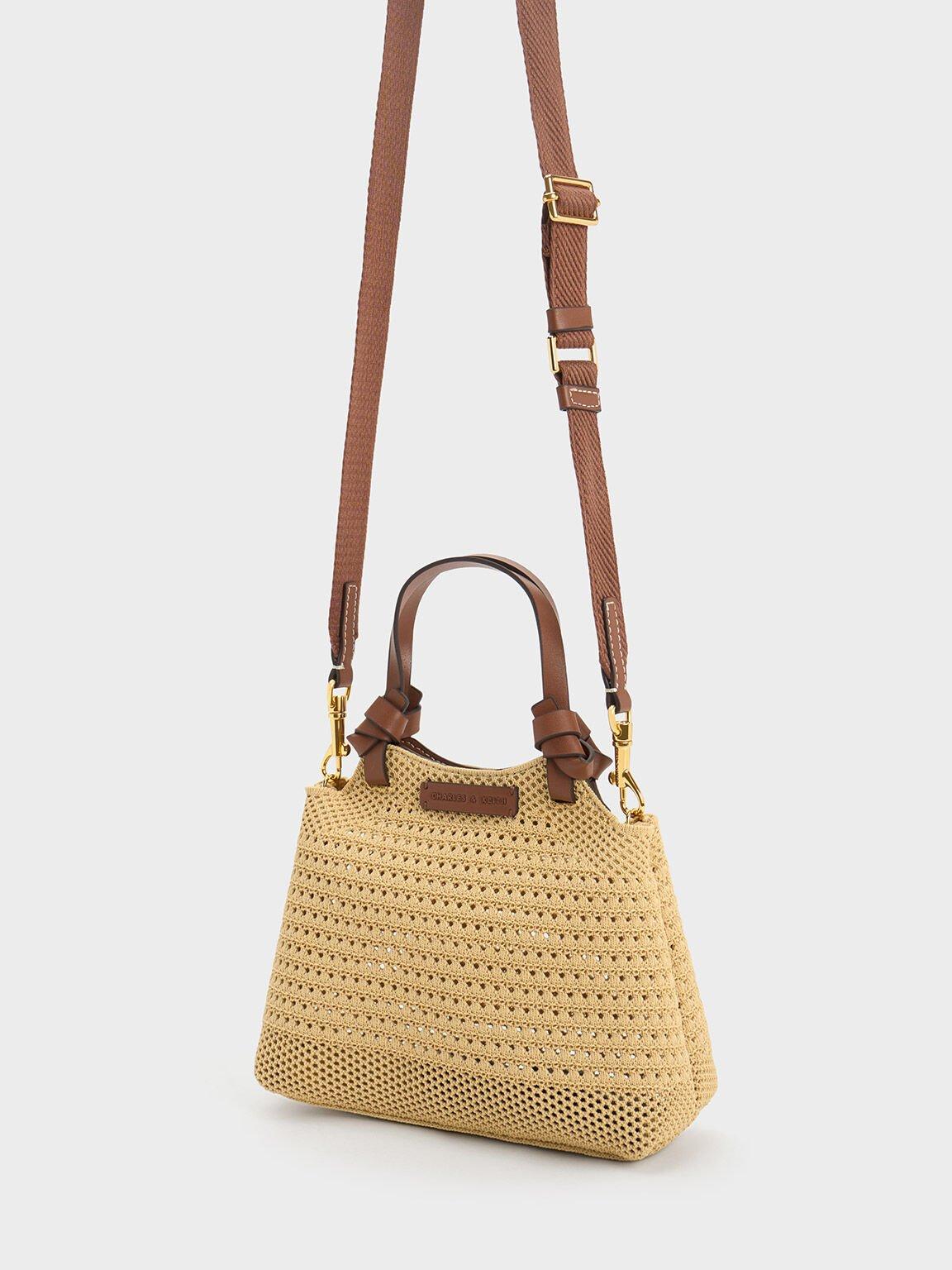 Túi Charles & Keith Ida Knotted Handle Knitted Nữ Be