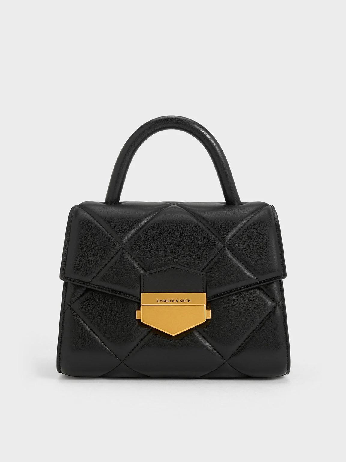 Túi Charles & Keith Vertigo Quilted Nữ Đen