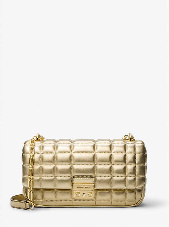 Túi Michael Kors Tribeca Large Metallic Quilted Leather Shoulder Bag Nữ Vàng