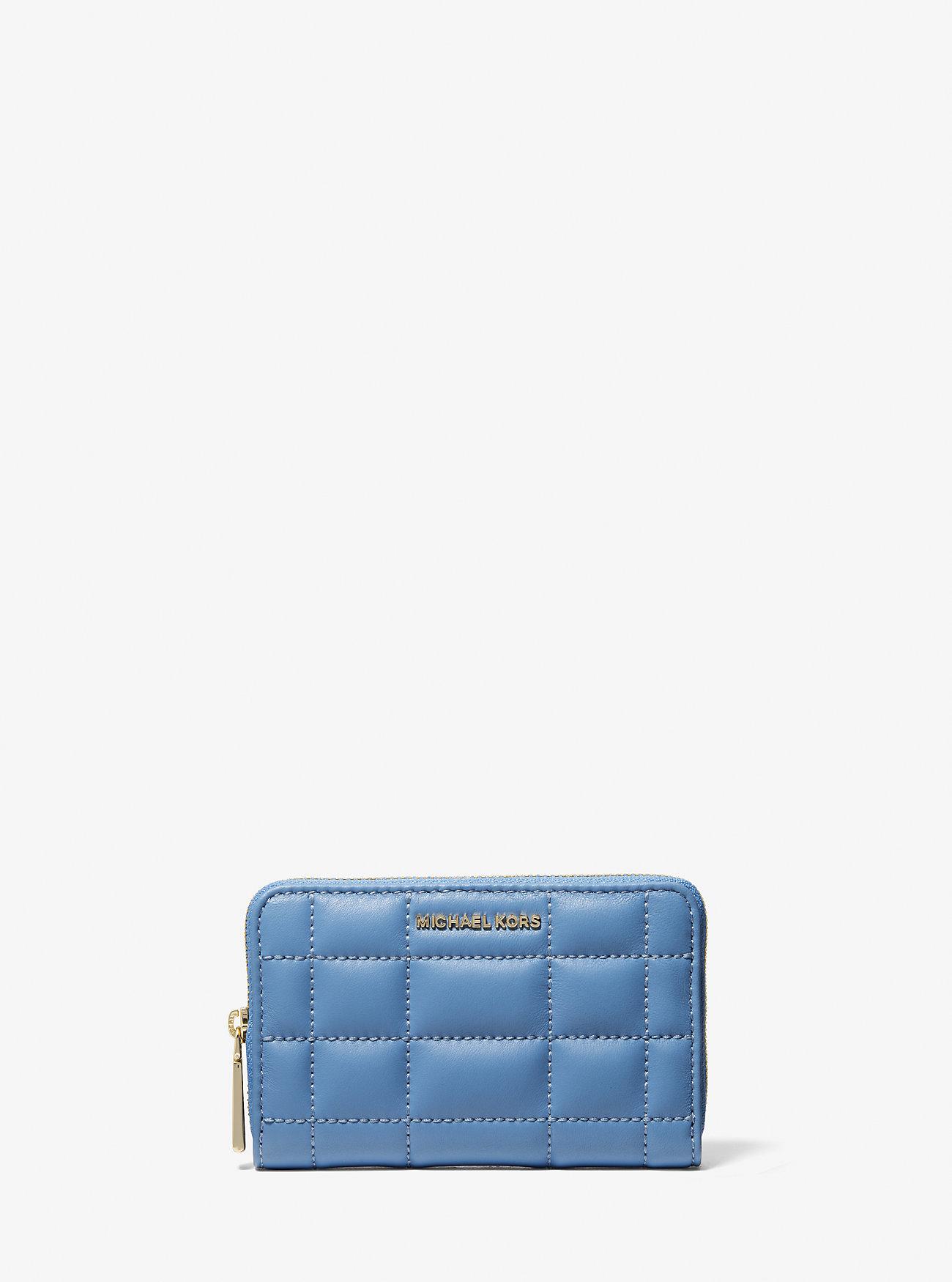 Túi Michael Kors Small Quilted Leather Wallet Nữ Xanh Dương